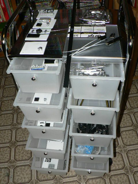 rack of ProtoCube parts